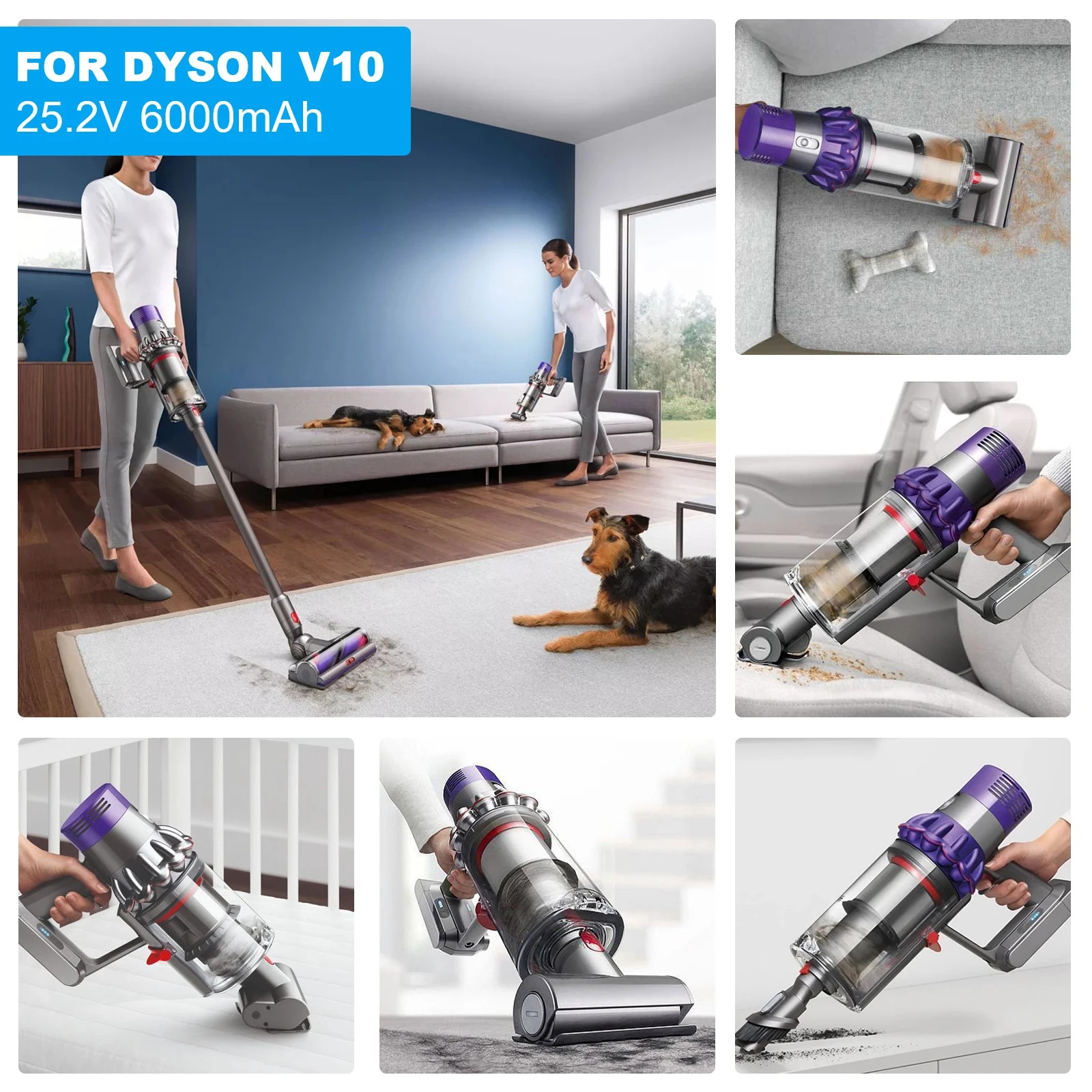 Batteria Sostitutiva ADVNOVO V10 3000mAh – Compatibile Con Dyson V10 Absolute, Animal, Cyclone