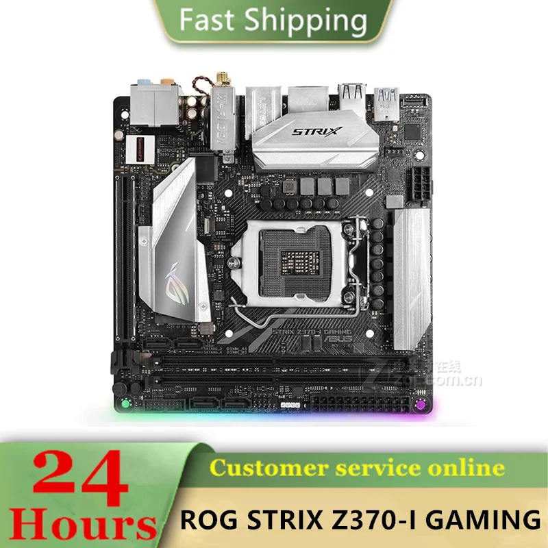 

Игровая Материнская плата Intel Z370 Z370i ROG STRIX, б/у оригинальная материнская плата LGA 1151 LGA1151 DDR4 32 Гб USB3.0 SATA3, десктопная материнская плата