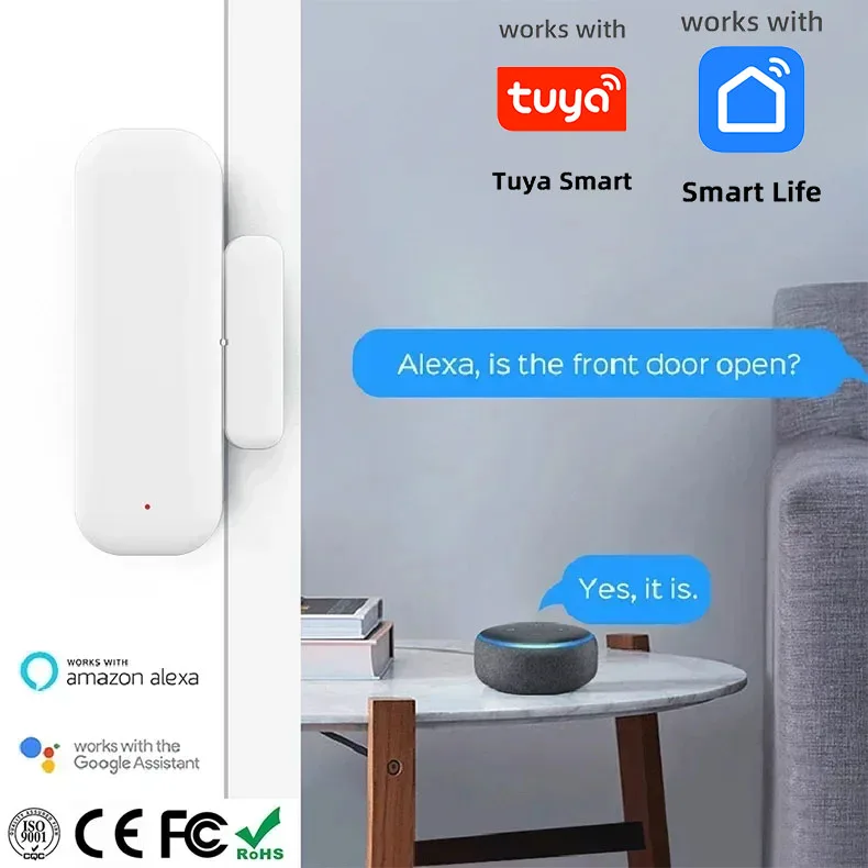 Tuya Zigbee 3.0 WiFi Door Sensor Tuya Smart Life Window Magnetic Sensor Detector Wireless Home Door Sensor Via Alexa Google Home