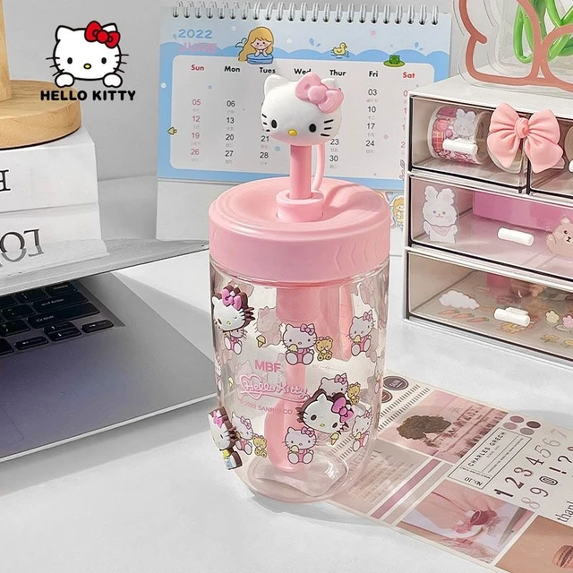 Sanrio Hello Kitty Tumbler With Straw Cup 480ml Coffee Student High Value  Straw Adult Small Fresh Straight Drinking Office Cup - Straw Cup -  AliExpress