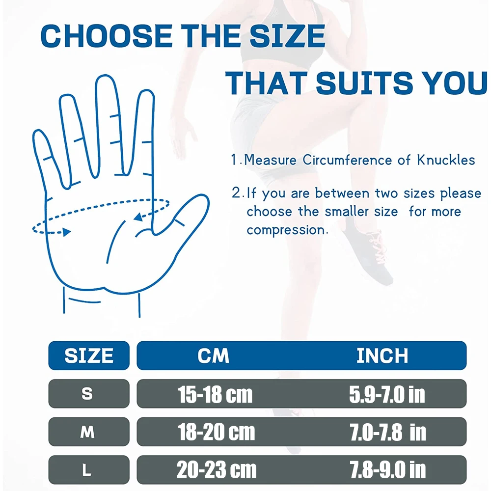 Full Finger Arthritis Gloves Compression Gloves for Women Men Hand Gloves Support and Warmth for Hands Finger Joint 1 Pair