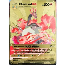 

Pokemon Cards Glod Metal Card Anime Custom Cards Pikachu Eevee Charizard Game Collection Playing Cards Christmas Kids Toy Gift