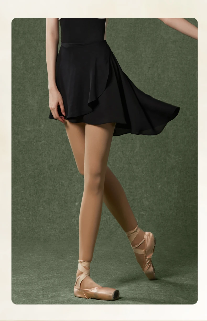 Ballett-Tanzrock mit Schnürung, einteiliger Rock für Tanzstudenten, Kunstprüfungen, Body-Lotusblatt-Gaze-Rock, Chiffon-Rock, Strumpfhosen, Lehrerrock – Detail 18