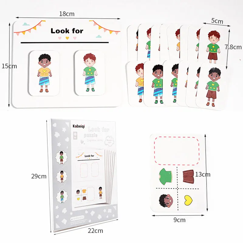 Children Shape Matching Games Sensory Toys Montessori Cards Sorting Logical Thinking Training Party Activities Educational Toys 6