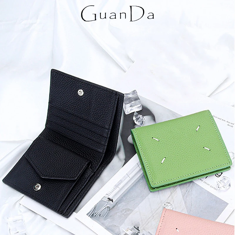 

Роскошный брендовый кошелек из натуральной кожи для карт, Женский кошелек из воловьей кожи с зажимом для денег, модный универсальный Роскошный мини-кошелек с держателем для карт