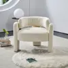 Beige Boucle Accent Chair - Chic Upholstered Seating - 34.65" Wide 1