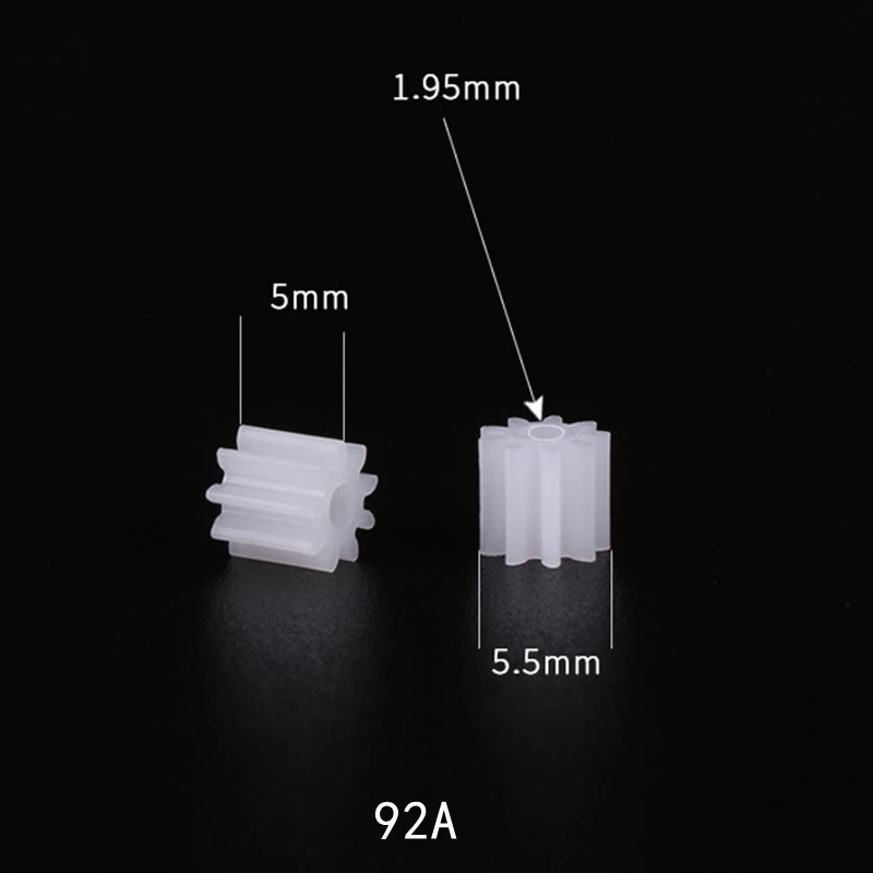 Shoulder Pinion Gears 92A 0.5M 9 Teeth Hole 2mm 50PCs Plastic Super Gear Wheel For DIY Helicopter Robot Toy