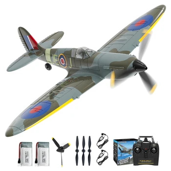 VOLANTEXRC Spitfire RC Plane - 4CH with Gyro, 3 Modes, 2 Batteries, 656ft Range, Ready to Fly for Beginners & Adults 1