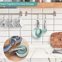 1set Measuring cup and spoon set, stainless steel, suitable for dry and liquid ingredients 6