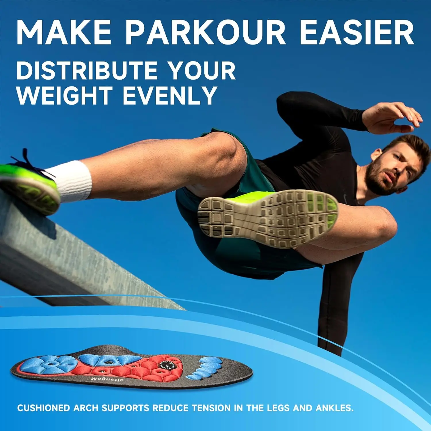 Unisex Magnetic Therapy Foot Insoles Orthopedic Shoe Soles Weight Loss Slimming Massage Acupoints Arch Anti-fatigue Shoes Pads