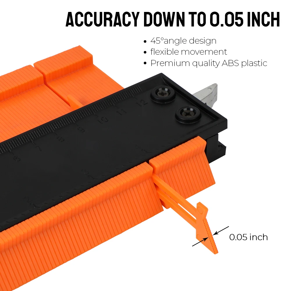 Laminate Tile Contour Gauge with Adjustable Lock - Precision Alloy Edge Shaping and Wood Measurement Tool