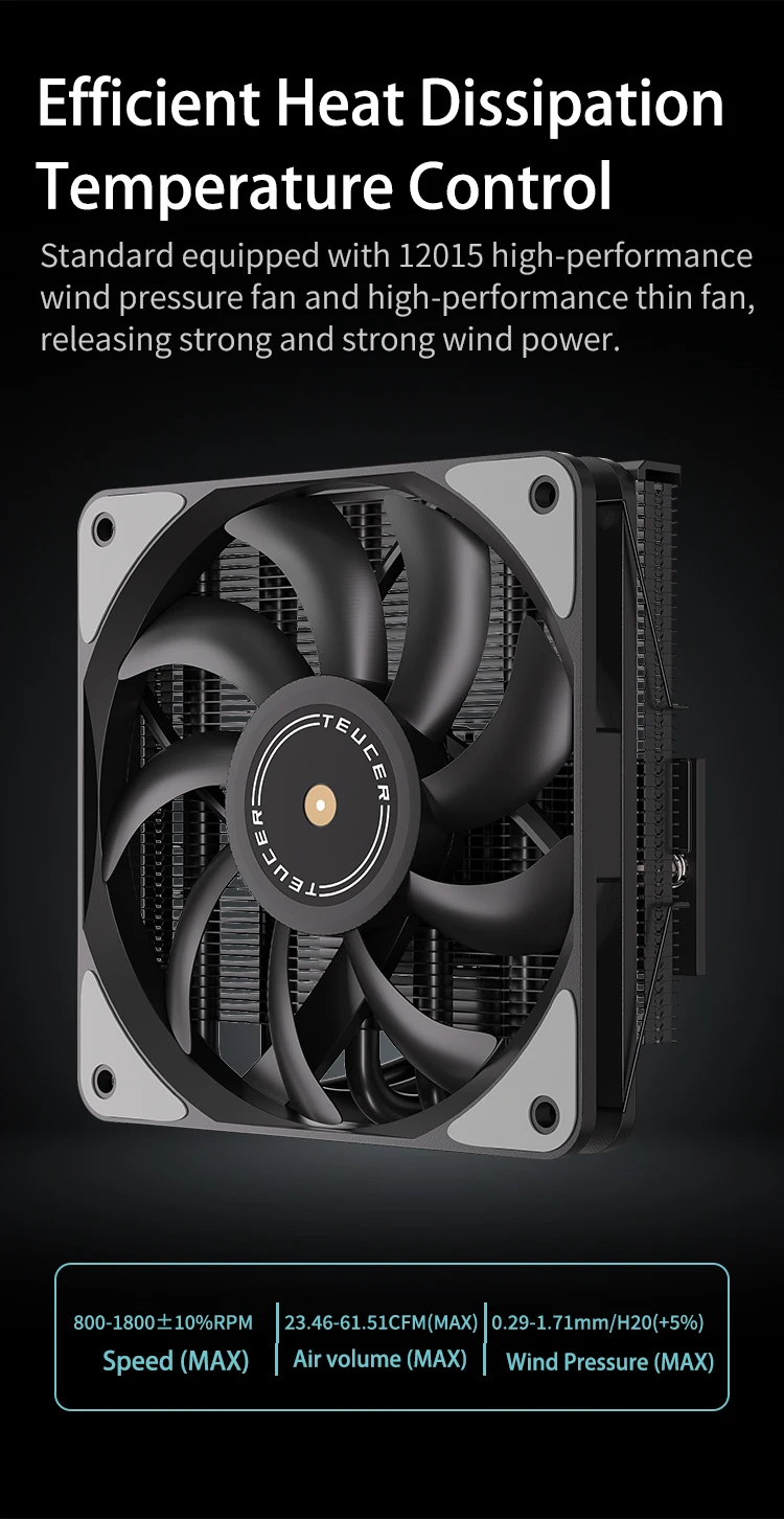 TE-67 CPU Cooler 67mm Low Profile ITX ATX Case Air Cooling Radiator for AM5 AM4