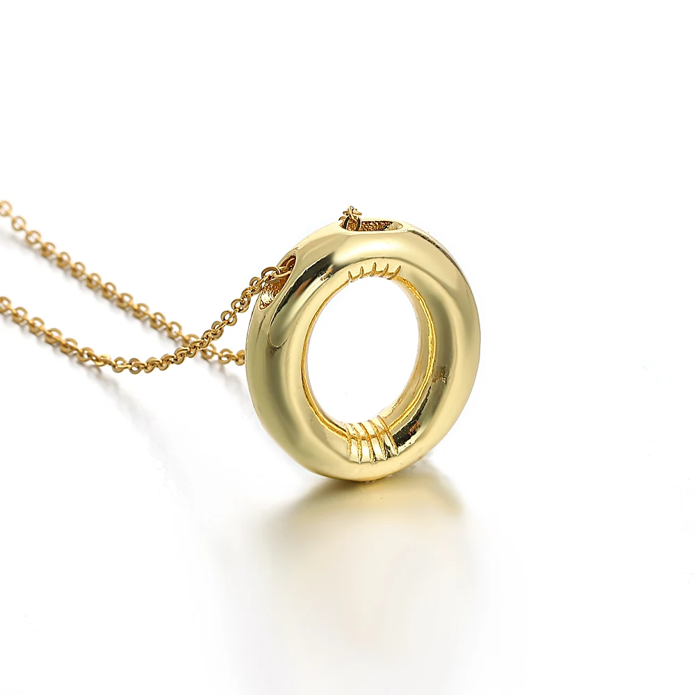 AENSOA Gold Plated Chunky Alphabet Balloon Necklace