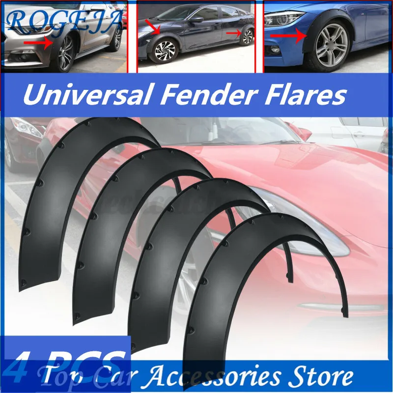 Universal Flexible Car Fender Flares Extra Wide Body 4Pcs 3.1"/80mm