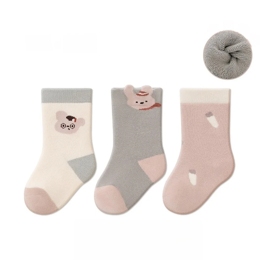 3 Pairs Cartoon Baby Socks Cute Cat Animal Soft Cotton Knit Baby Girl Kids Boy Newborn Boys Children's Socks For 0-5Years