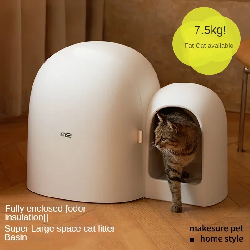 

Cat Litter Box Corridor Completely Closed Little Big Cat Toilet Deodorization Prevent Splashing Outside Sand Table Cat Products