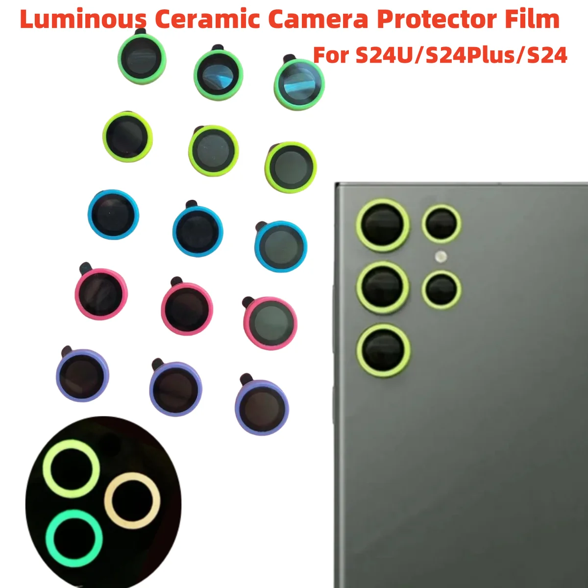 Enhanced Camera Lens Protector with Scratch-Resistant Tempered Glass and Luminous Lens Ring Cover