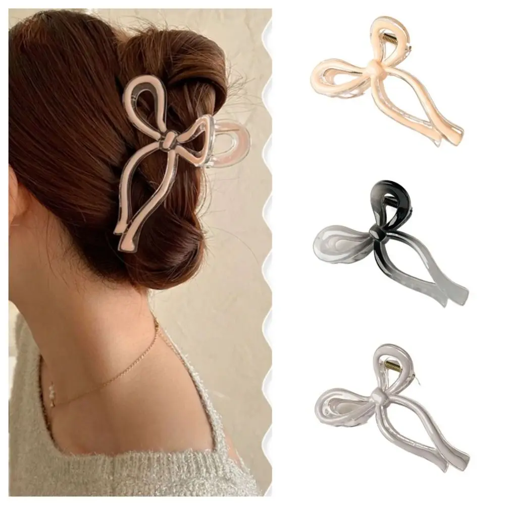 

Korean Fashion Sweet Bow Hair Claw for Women Girls Jelly Color Ponytail Grab Clip Large Shark Clip Hair Accessories