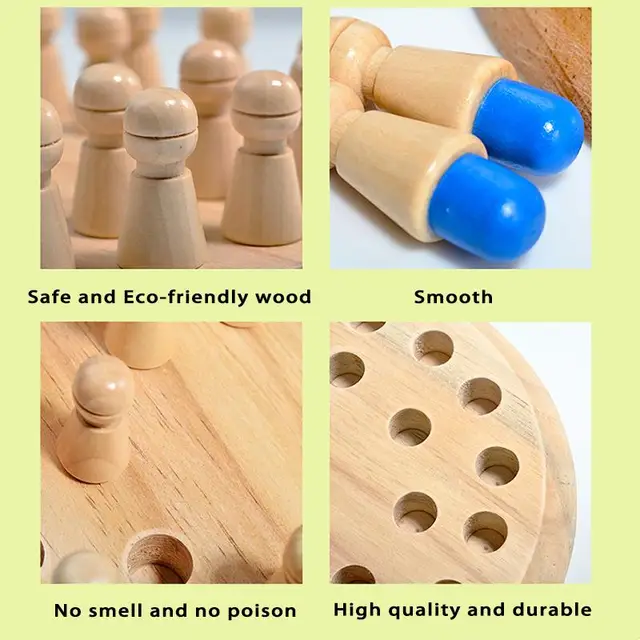 Wooden Puzzle Toys  Montessori Educational Learning Color Sensory BeBe Memory Match Stick Chess Party Game Children Kids 4