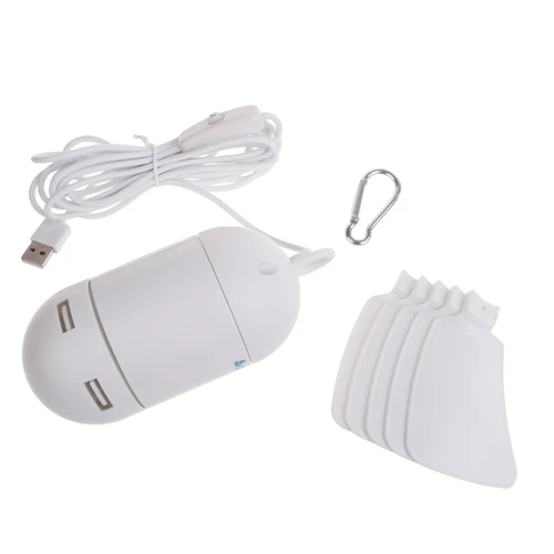 USB 전원 휴대용 텐트 팬 천장 선풍기, 분리형 팬 블레이드, 야외 기숙사 행잉 후크, 5V 3