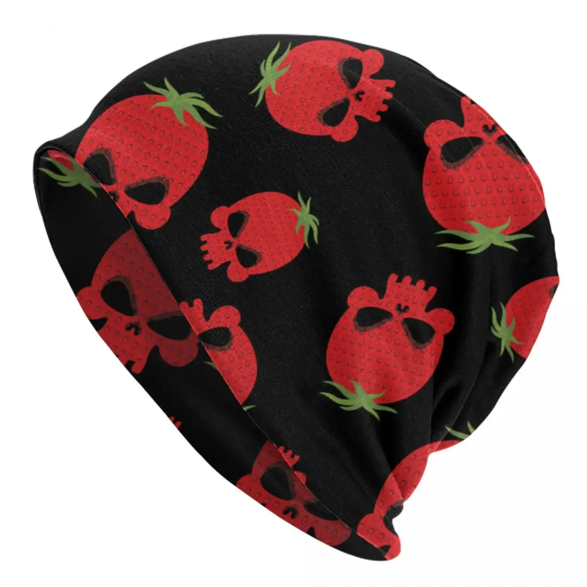 

Strawberry Skull Men's Beanies for Women Outdoor Bonnet Hat Unisex Knitted Hat Hip Hop Cap