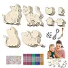 Make A Wind Chime 12 Pack Kids Spring Crafts For Kids Kids Spring Projects Unfinished Wooden Coloring Ornaments Create Cat 1