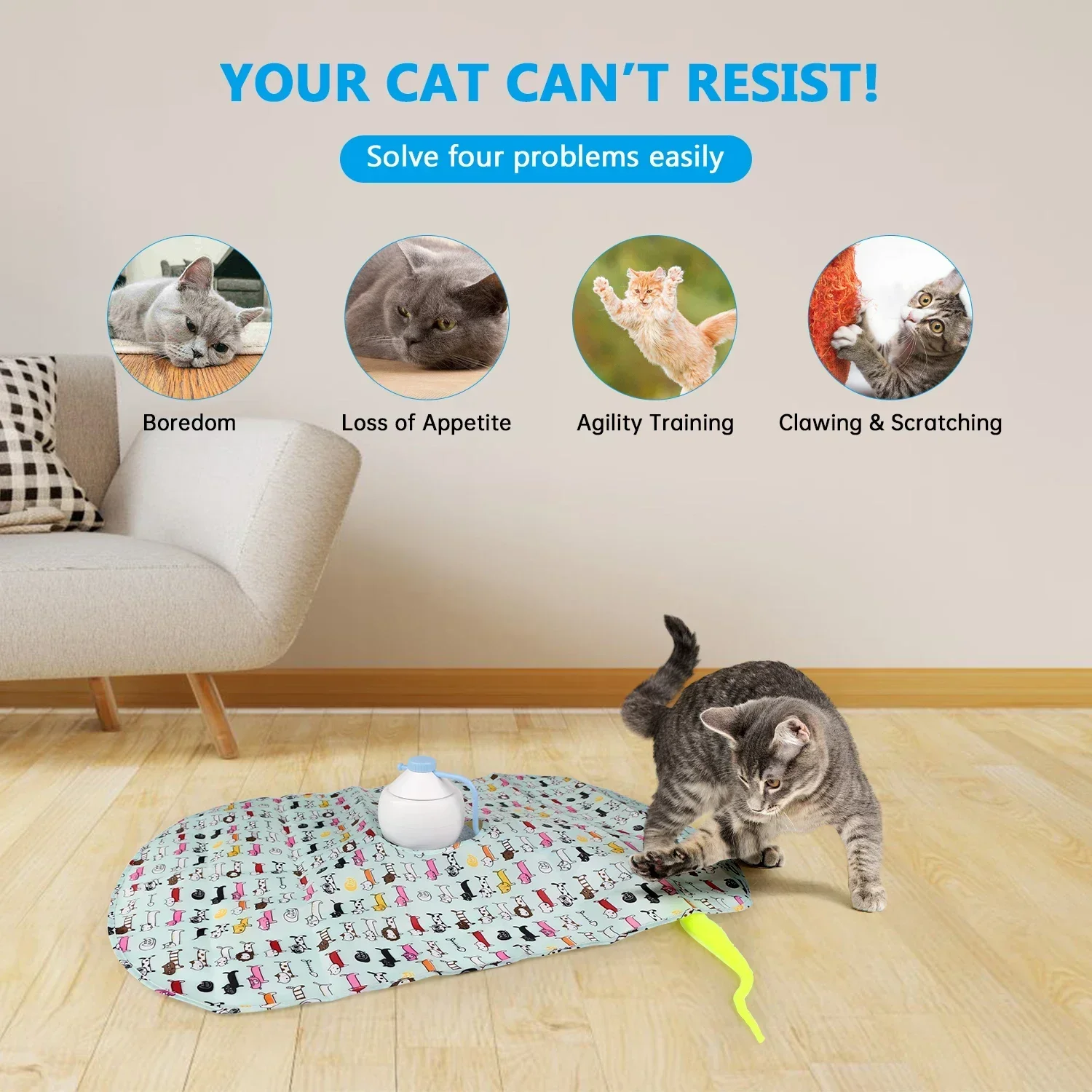 Cat Toys Cat Play Mat,kitten Toys Bed Set 13 Pcs Foldable Cat Activity  Center Interactive Cat Toys For Indoor Cats - Cat Toys - AliExpress