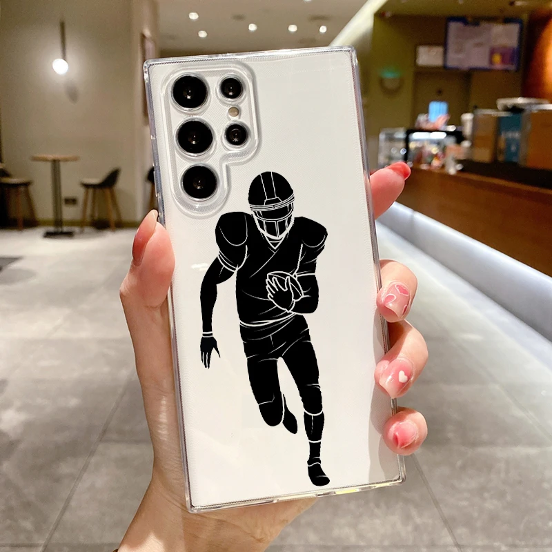 Clear Soft Cover Rugby Ball Design Phone Case