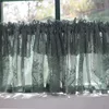 Korean/Japanese Double Pleated Dark Green Lace Short Curtains Korea Pastoral Geometric Half Curtains for Kitchen Valance #A585 4
