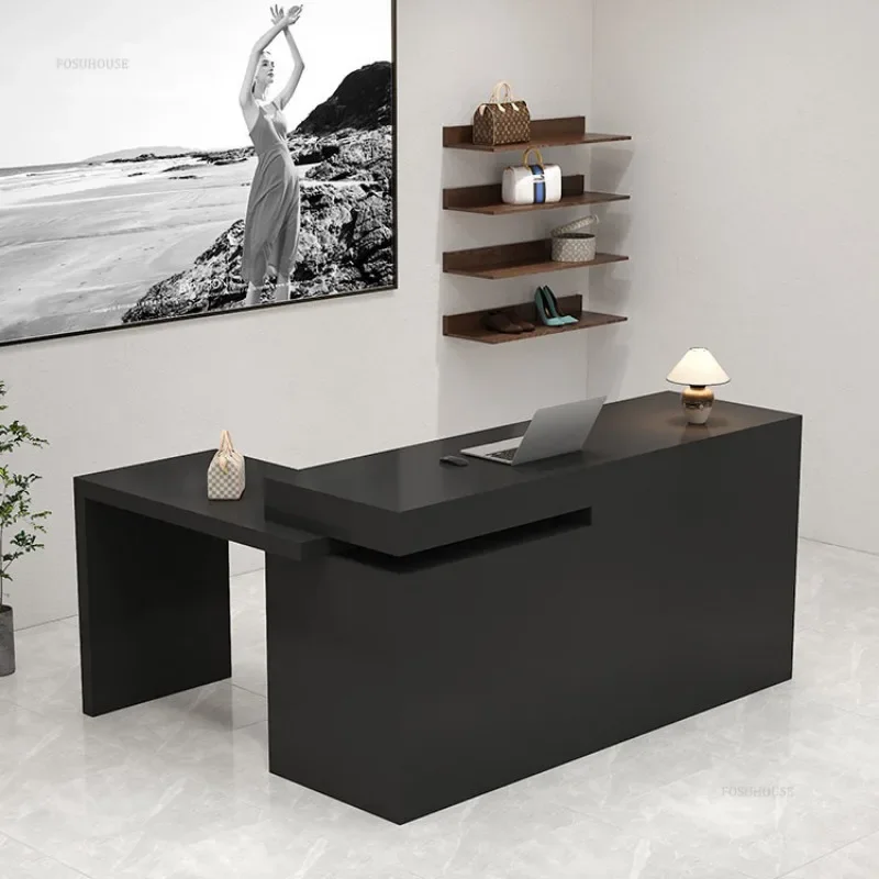 Shop Reception Desk Office Furniture Retractable Corner Bar Front Desks Clothing Store Reception Table Counter Customization u