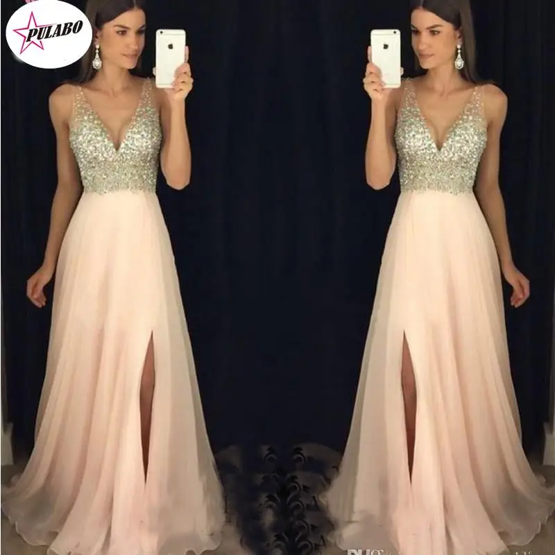 

Patchwork Long Party Dress Sexy Wedding Gowns For Women Bohemian V-Neck Sequins Backless Beach Bridal Dresses Vestidos Female