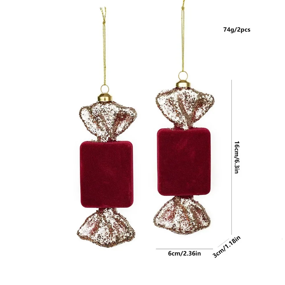 Set of 2 Red & White Santa Claus Christmas Tree Ornaments - Festive Hanging Decorations