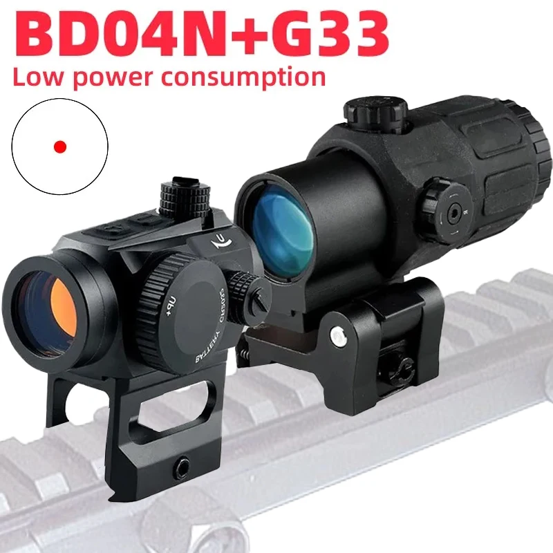 

BD04N G33 Tactical Combo Red Dot Sight Optical Reflex Compact RifleScope Hologram Focus Lens Easy Tracking Sporting Scope