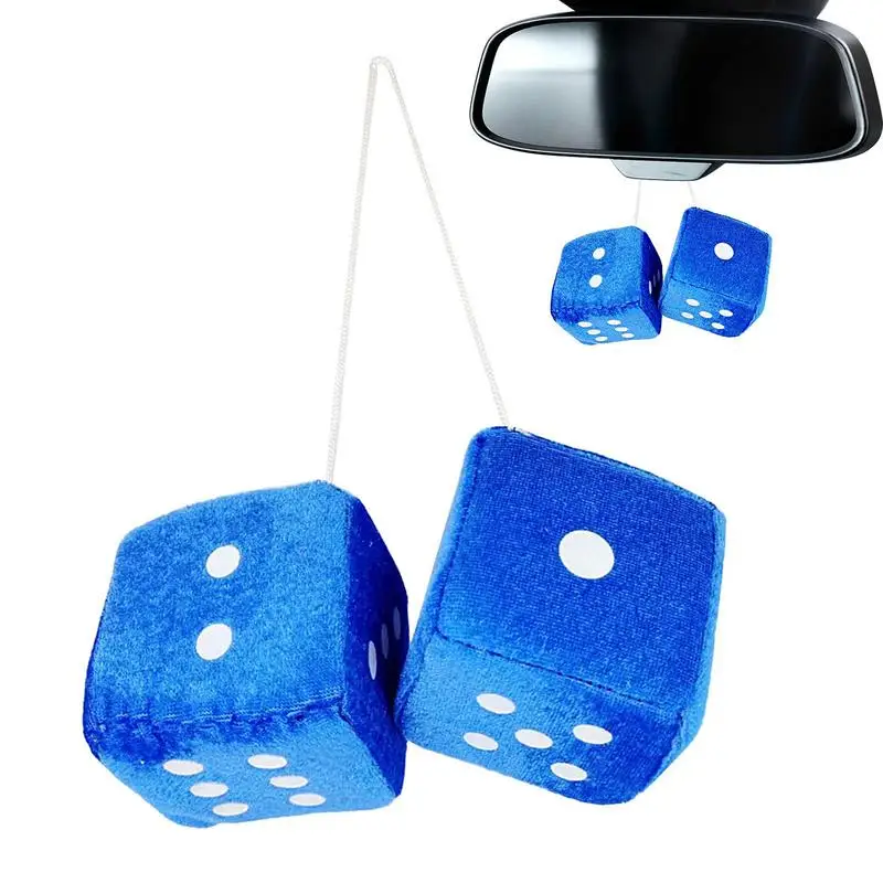 

Fuzzy Dice For Car Mirror Auto Rear Mirror Dice Pendant Small Decorative Charm Soft Fuzzy Ornament For Sedan Truck SUV Interior