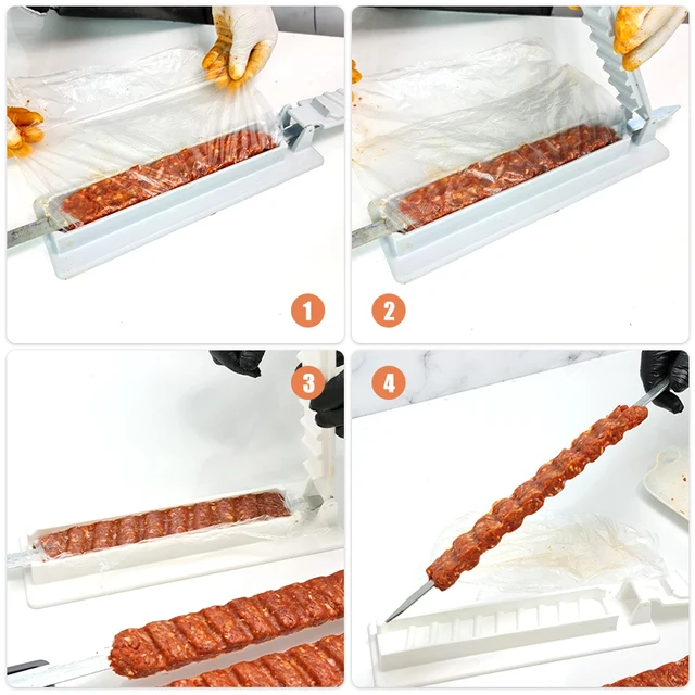 Nyársok Kebab Készítő Grillezés Stringer Box Gép Marhahús Zöldségek Grill Kültéri Bbq Eszköz Hasznos Kiegészítők - Image 5