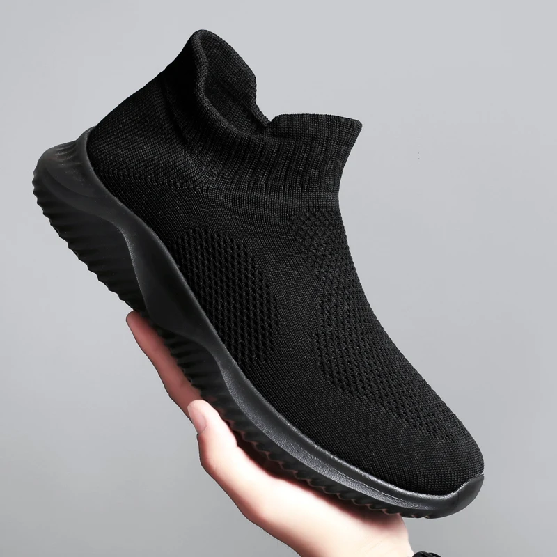 2026 New Men's Fashion Knit Slip-On Sneakers - Breathable Running Shoes with Cushioned Anti-Slip Sole for Casual Streetwea 3