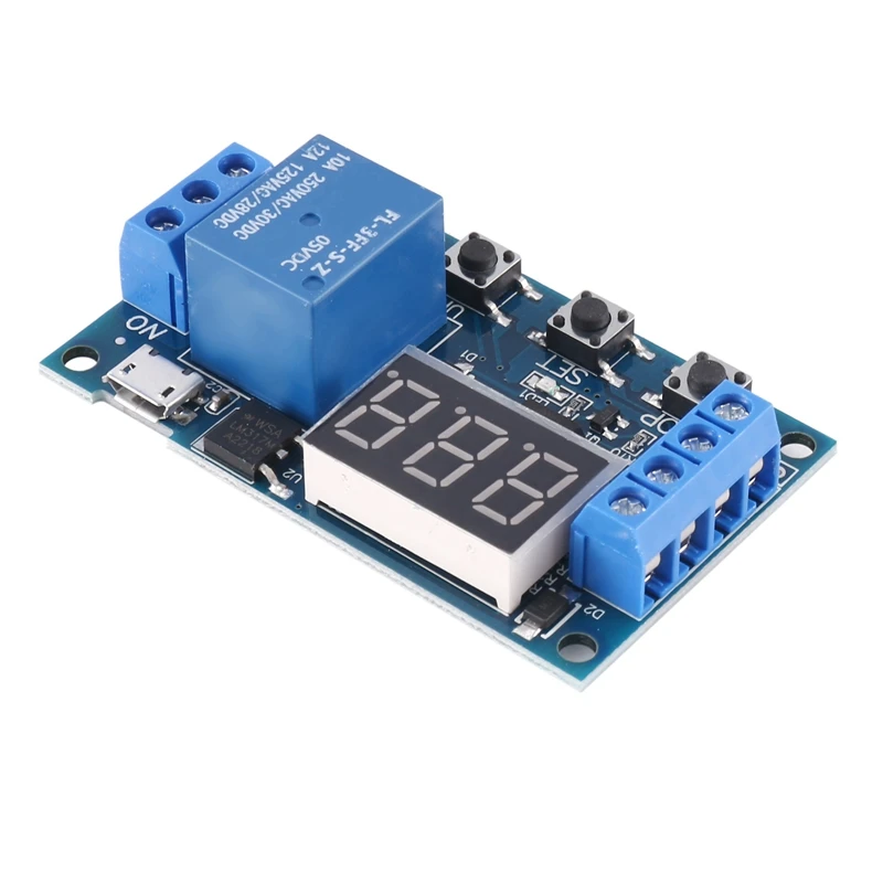 

2X HW-521 Digital Time Delay 1 Way Relay Trigger Cycle Timer Delay Switch Circuit Board Timing Control Module