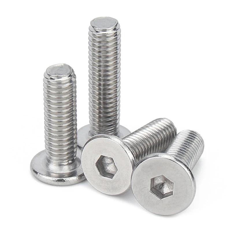 Stainless Steel Screws 10pcs/lot 304 stainless steel hexagonal CM screws ultra thin super flat wafer head bolts M1.6 M2 M2.5 M3 M4 M5 M6 M8