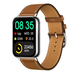 Premium Leather Smart Watch Replacement Wristband Bracelet for Mi band 8 pro (Brown)