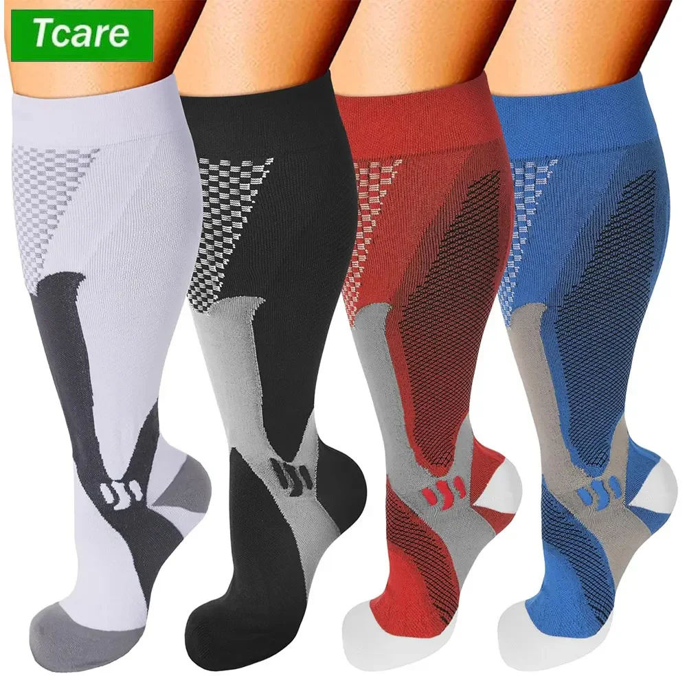

1 Pair Sports Wide Calf（2XL-7XL) Compression Socks Women Men, 20-30mmhg Plus Size Compression Socks Support for Nurse Pregnant