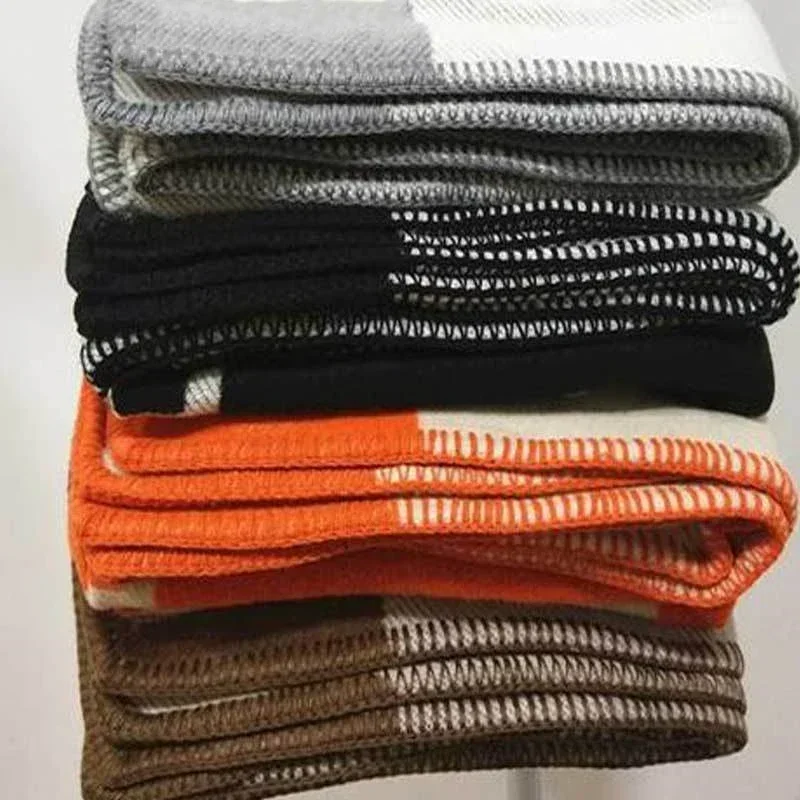 Plaid Blanket Designer Brand Cashmere Blanket for Beds Sofa Fleece Knitted Wool Home Office Nap Throw Portable Scarf bed throw blanket