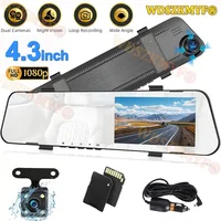 4.3Inch Dual-Len Dash Cam for Cars ultra-thin Rearview Mirror Car DVR 1080P Video Recorder Front and Rear View Camera Car Camera