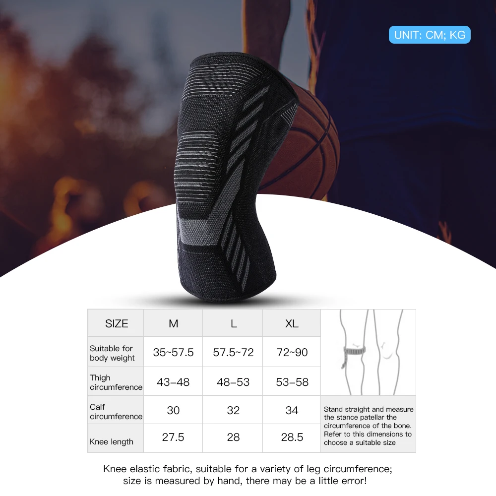 1 PCS Knee Pads Supports Sports Brace Basketball Fitness Meniscus Patella Protection Kneepads Sports Safety Knee Sleeve knee pad knee support knee support sleeve knee brace