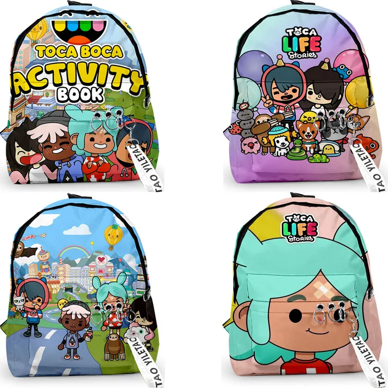 3 Pcs/set Funny Game Toca Boca 3d Backpacks Kids Girls Kawaii