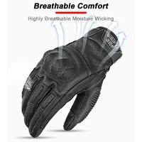 Gants de Moto en cuir perforé rétro d'été pour hommes et femmes, gants de motard de Motocross à doigt complet, équipement de Moto M-XXL 5
