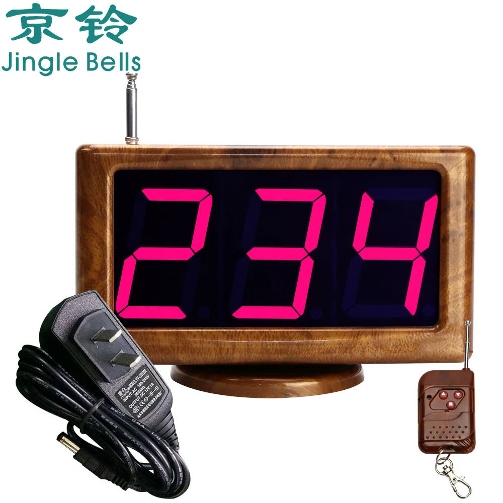 JINGLE BELLS Wireless Guest Calling System for Restaurant LED Screen Display Host Receiver Pager for Buttons