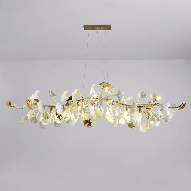 

Modern Ginkgo G9 Lustre Led Pendant Lights Nordic Dining Room Gold Suspend Lamp Home Decor Indoor Lighting Led Lamp Fixtures