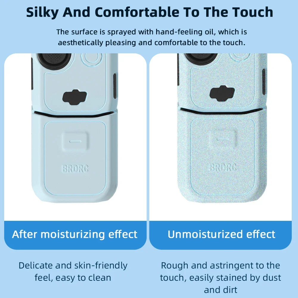 BRDRC Silicone Case for DJI Pocket 3 Camera Anti-Scratch Shell Gimbal Camera Protective Cover Lens Cap Handle Shell Accessory