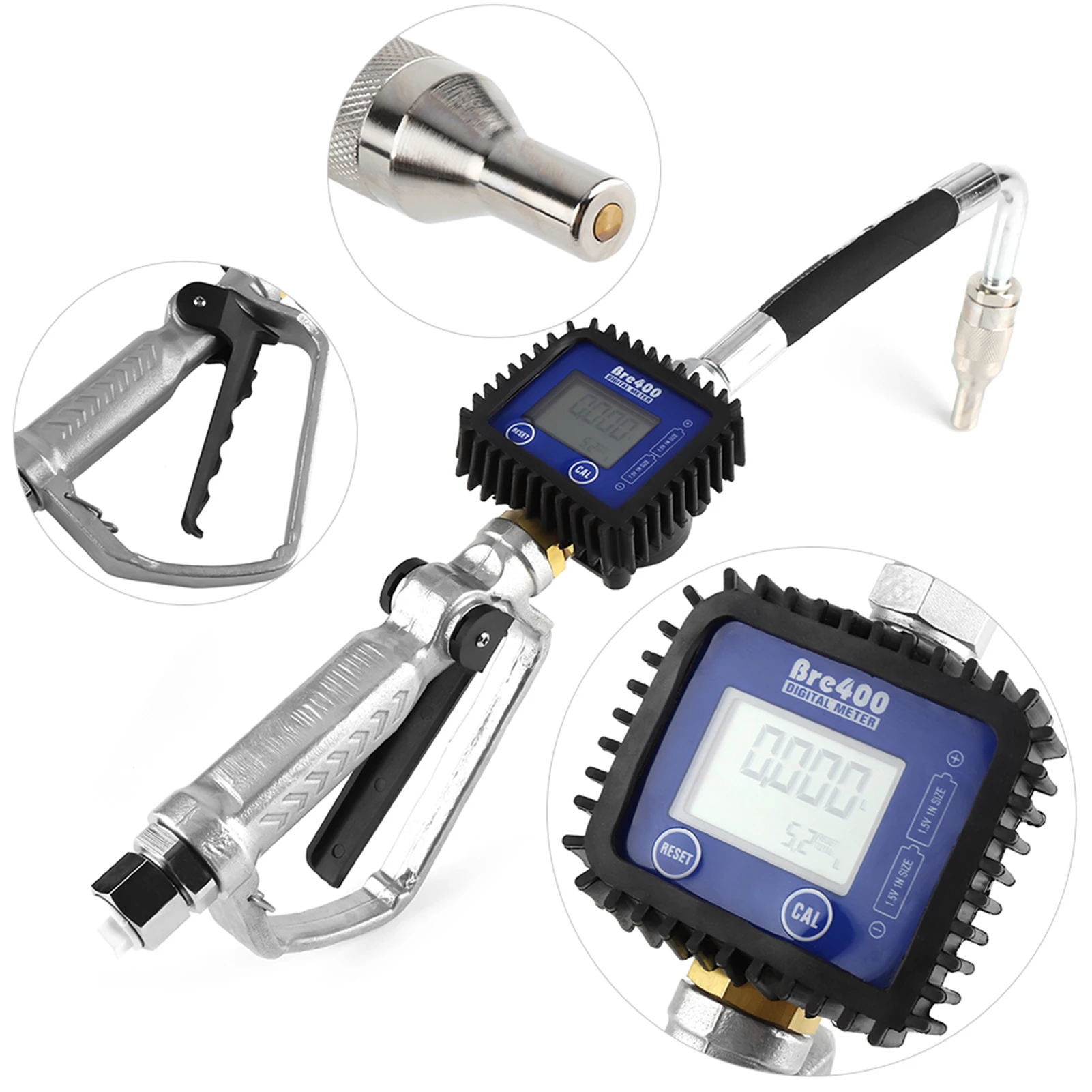 Digital Fuel Oil Lubricant Nozzle Gun Fueling Nozzle with Meter Meter Oil Fill Fuel