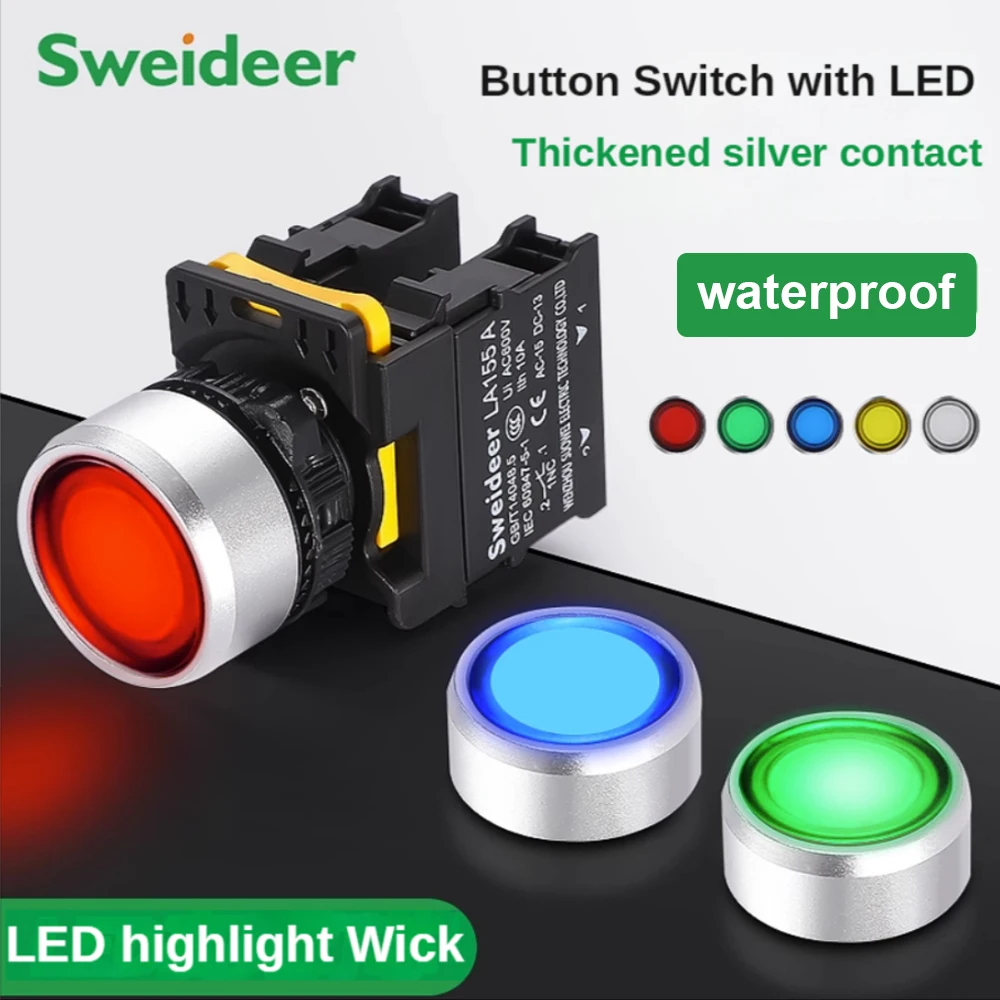 SmartSwitch 22mm 12V/24V BLACK Metal Latching Angel Halo - Foto 7